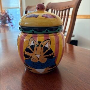 Colorful Cat-Themed Ceramic Jar by Catzilla